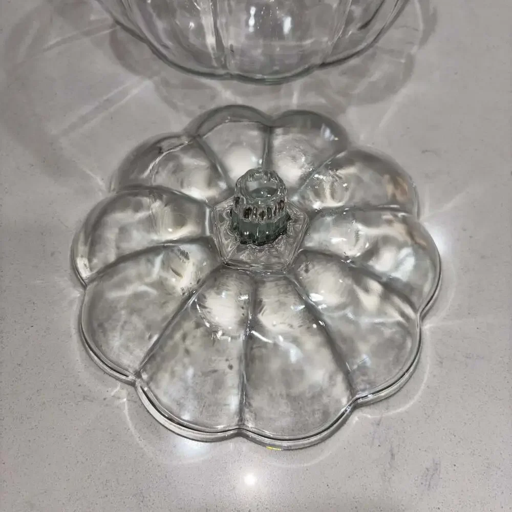 Anchor Hocking Glass Pumpkin Jar with Lid 7.5” Cookie Candy Canister